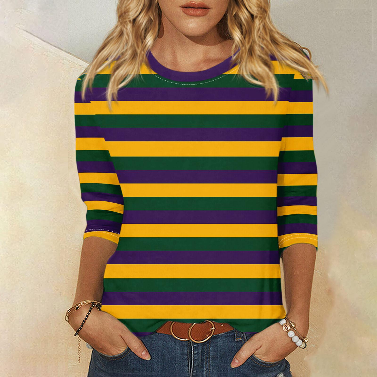 

Женская мода повседневная футболка с круглым вырезом и рукавом 3/4 свободная с принтом женская футболка XL жёлтый