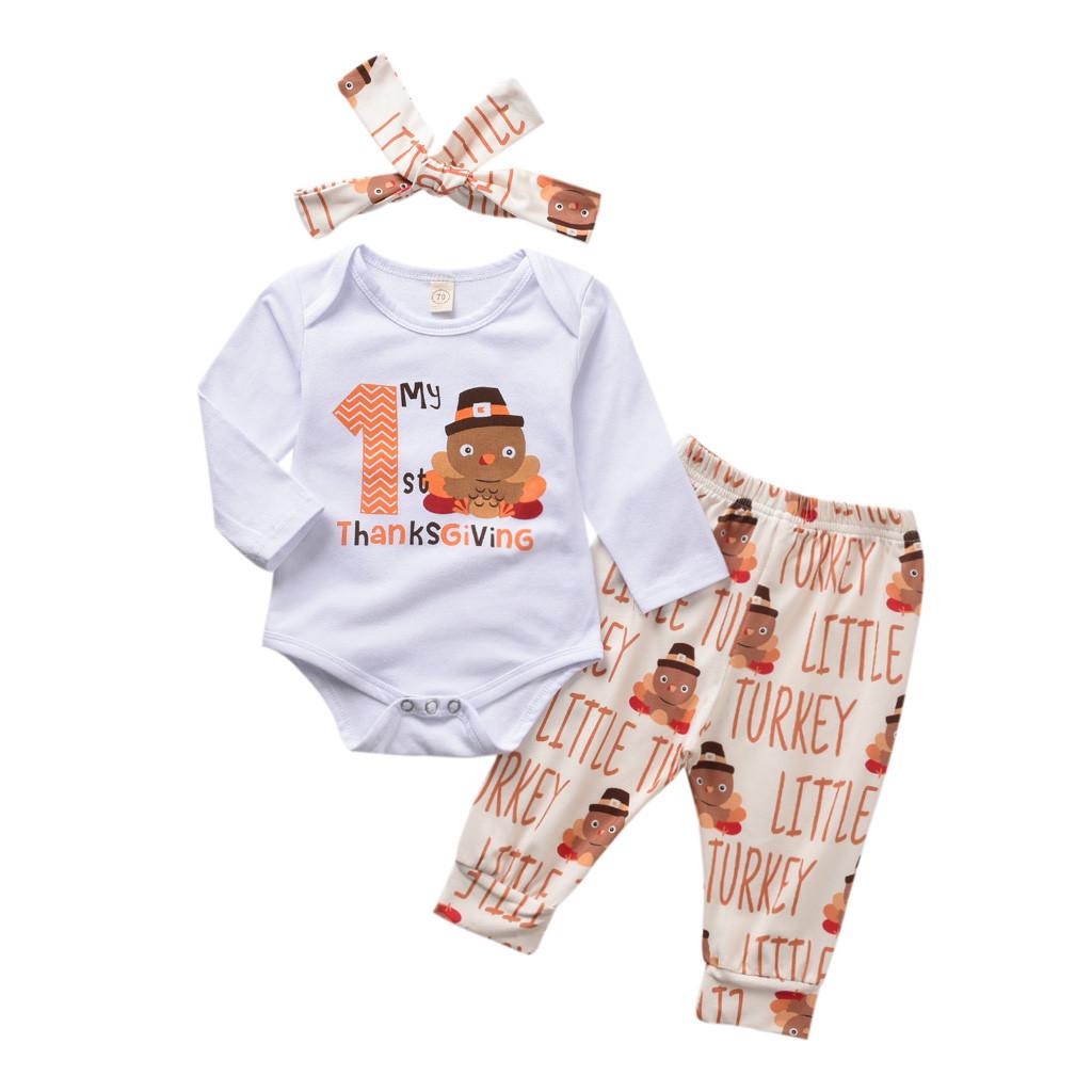 Buy [YZ] Newborn Infant Baby Girl Boy Turkey First Thanksgiving Romper