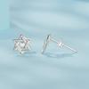 BAMOER Solid 925 Sterling Silver Star of David Earrings Star Shape Minimalist Small Studs Daily for Women Fashion Jewelry