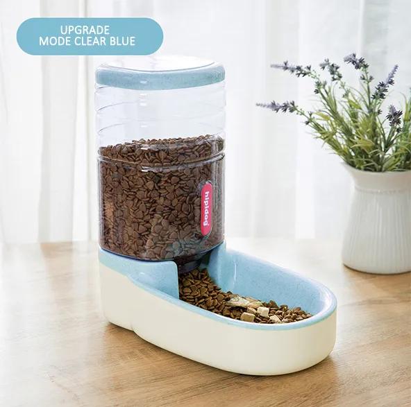 Automatischer Futterautomat Wasserspender Schwerkraft Haustierfutterspender Katze Wasserspender Großer Vorratsbehälter Futter Wassernapf