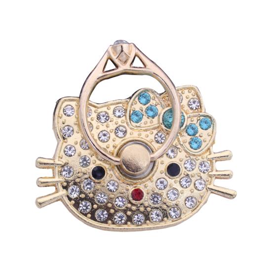 Fingerringhalterung Drehbar Cartoon Strass Anti-Fall 360-Grad Kitty Metall Handyhalter