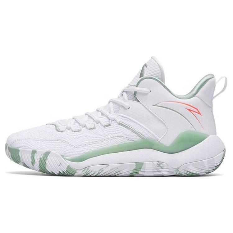 New Anta Laser 4 Cushioning Anti Slip And Wear Resistant Mid Top Basketball Shoes Men's White 112311607-6