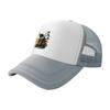 Samurai Warrior Design Mesh Trucker Hat with Breathable Back Panel and Adjustable Fit for Outdoor Activities and Casual Wear