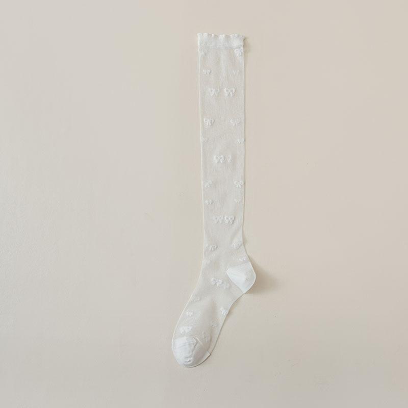 Crystal Silk Socks Stockings Women Summer Ultra-thin Transparent Nylon Long Socks Heart Print Lolita Kawaii Socks Women Stocking