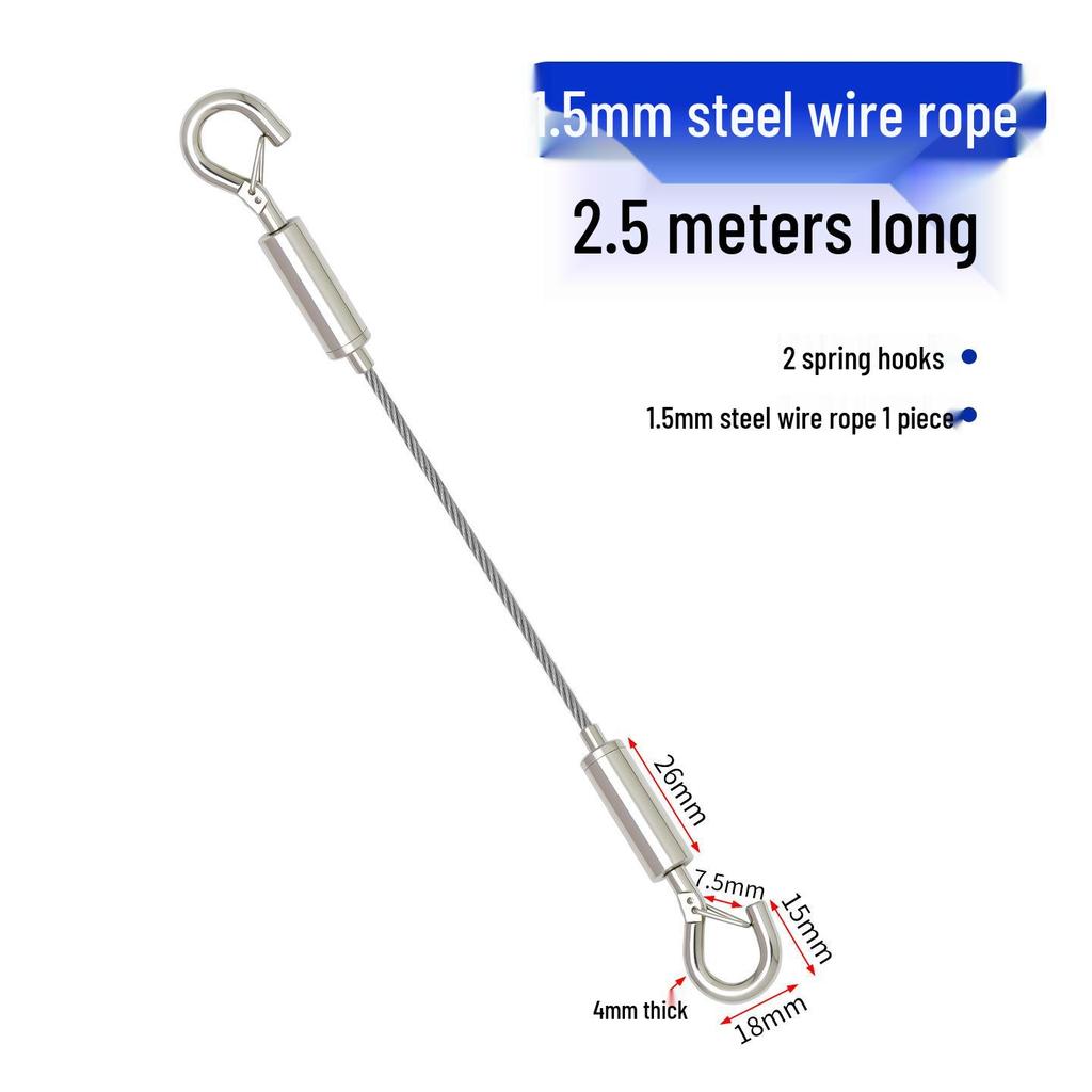 Adjustable Steel Wire Rope Hanging Kit with Chandelier Lock and Buckle