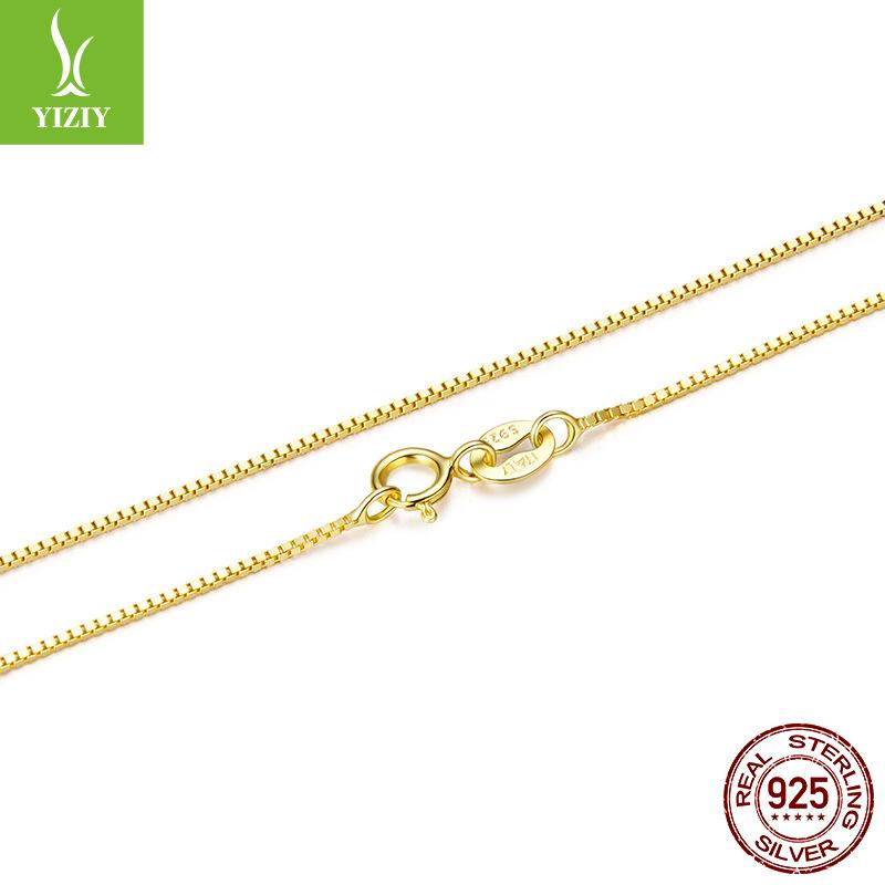 

S925 Sterling Silver Basic Necklace Single Chain, Popular Versatile Box Chain Chain length 40cm