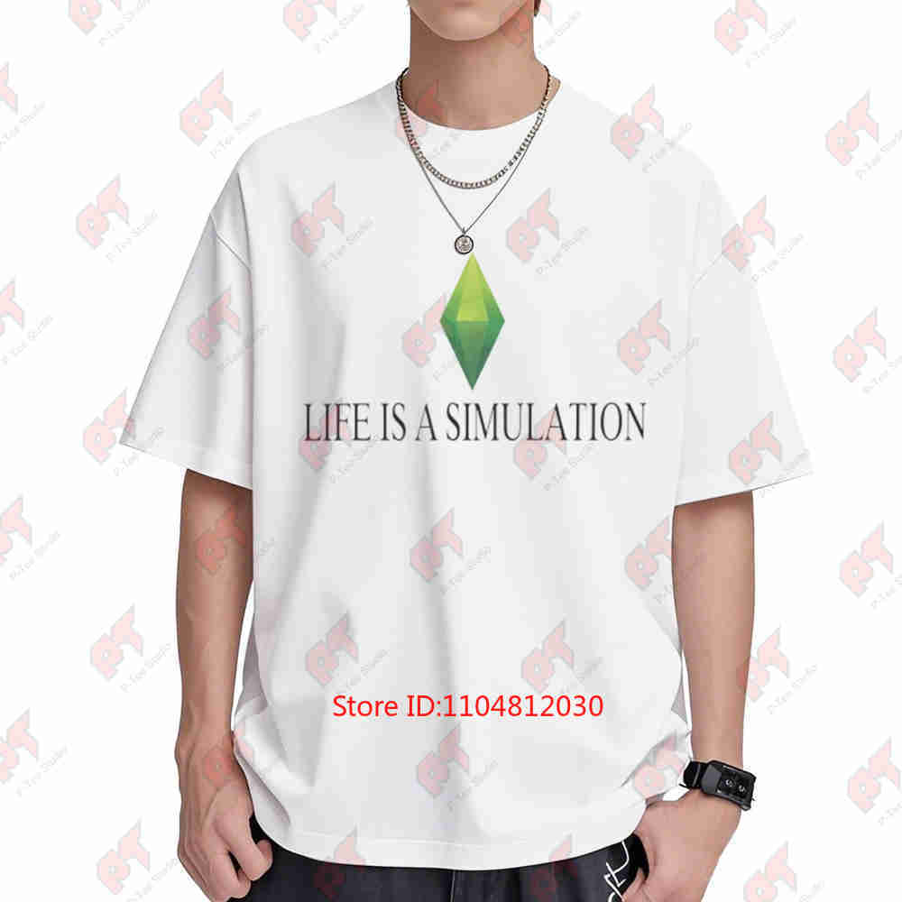 Life Is A Simulation Sims Y2K PC Game Short Sleeve Tee 100% Cotton T-Shirt