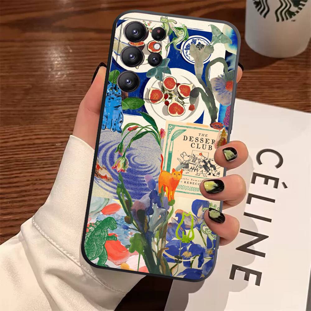 China Chic Mosaic Graffiti Green Rattan Case For Samsung Galaxy Case S25 S23 S22 S21 S30 S20 S10 Ultra Plus FE TPU Soft Cover