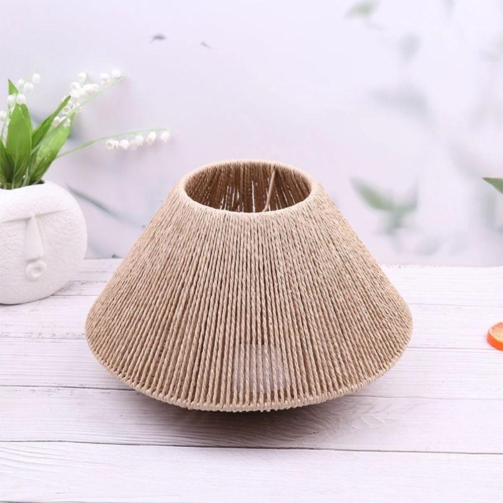 Vintage Hanging Lamp Cover Hanging Wicker Geometric Shade Light Cover  Bedroom