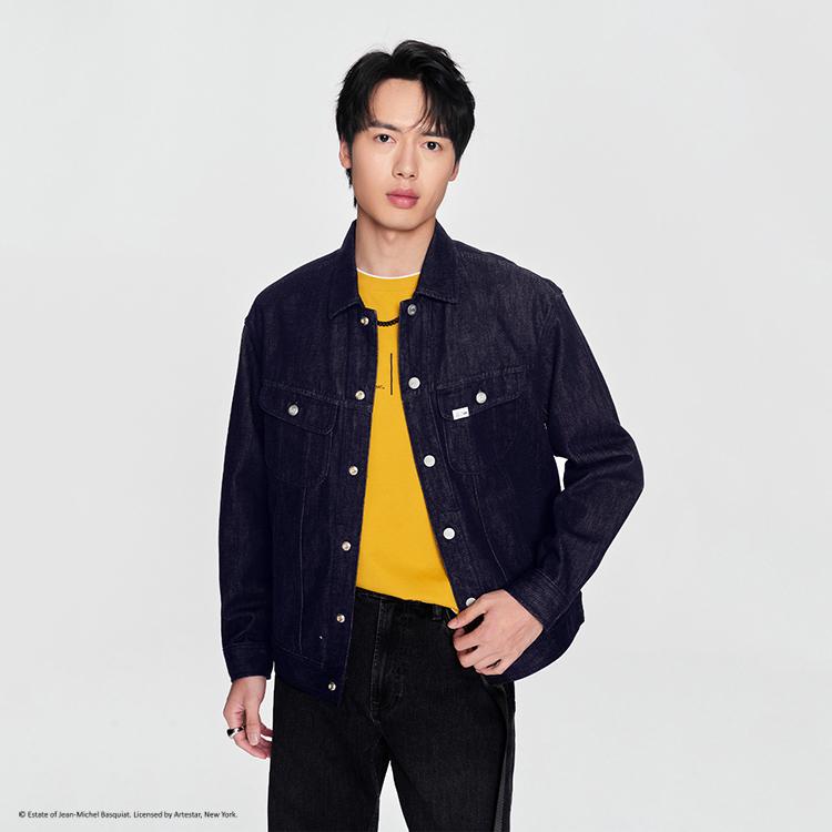 Lee Denim Jackets Men's Washed Lapel Moderate Straight Fit LMT006955203422898L00