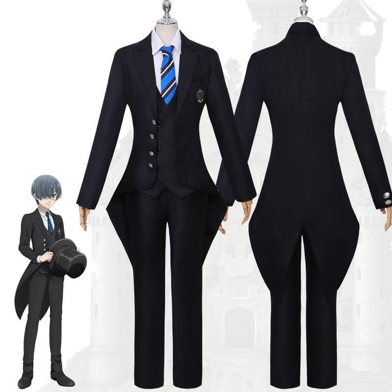 Black Butler Sebastian Cosplay Kostüm Polyester Stoff Einfacher Stil Japanisches Anime Thema