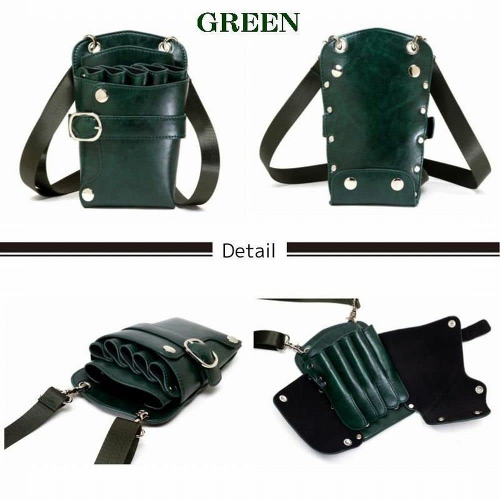 GOOD LIFE EXPRESS Scissor Case Bag for 5 Scissors, GLE Brand Packaged, GLE587, Available in 5 Colors (Dark Green)