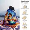 1pc Aladdin Printing Blanket - Soft, All-Season Throw for Office Blanket,Personalized Gift with Adorable Cartoon Design