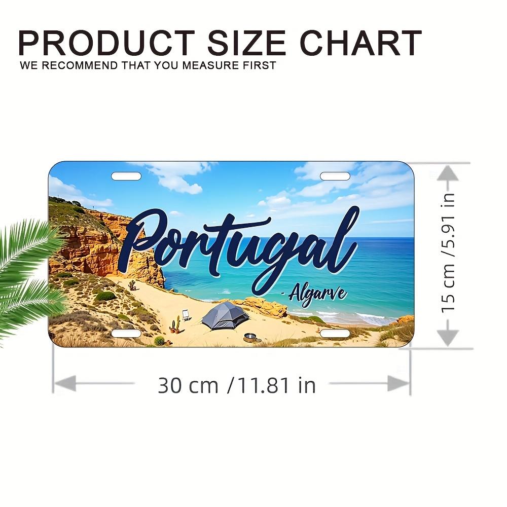 Плоская 2D, 1 шт. Винтажная алюминиевая табличка Португалии - Декоративная настенная табличка, Не требует электричества/батареек, Идеально для гаража 15x30cm(5.9x7.8inch)