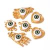 4Pcs Stainless Steel Hand Evil Eye Charms Lucky Blue Eye Charms Pendants for DIY Necklace Bracelet Jewelry Making