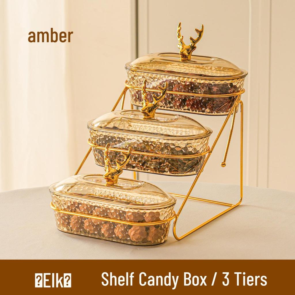 Elegant Multi-layer Snack and Fruit Plate with Lid for Coffee Table