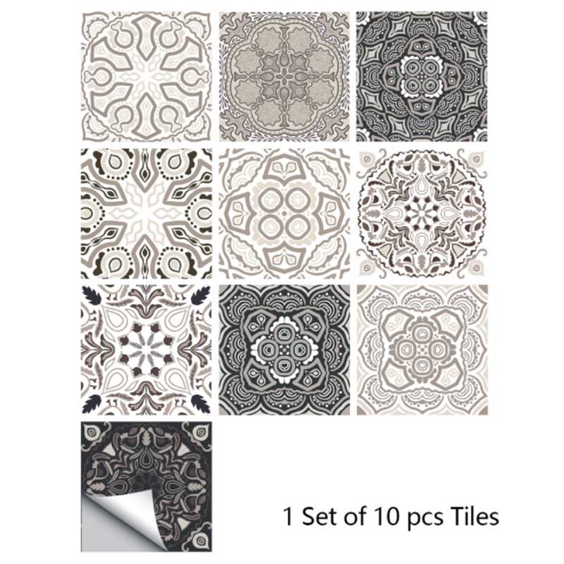 10 Pieces Frosted Matte Film Tile Stickers Kitchen Bathroom Decorative Wall Stickers Waterproof Oil Resistant Wall Stickers