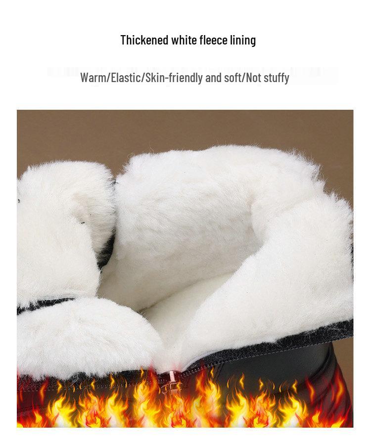 Damskie Miękkie Śniegowce, Zintegrowana Skóra i Futro, Zimowe Aksamitne Buty Martin, Krótkie Wodoodporne, Antypoślizgowe.