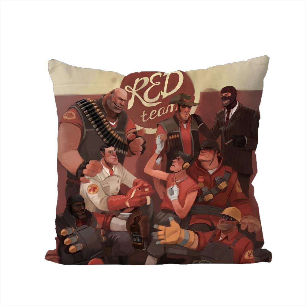 Game TTeam Fortress 2 Pillow Case For Car Sofa Decorative Home Doublesided Print Plush Square Throw Pillow Cushion Cover