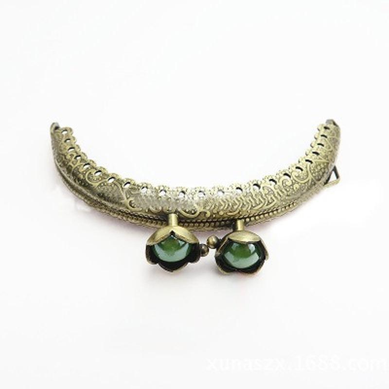 

8,5 см DIY Vintage Embossing Head Портмоне для монет Рамка Металева застібка Закриття Клатчі Деталі DIY Гаманець Аксесуари зелений