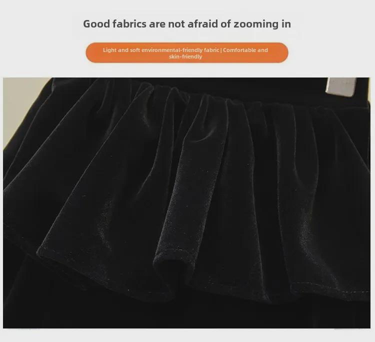Velvet High-Waist A-Line Skirt for Women & Girls - Autumn/Winter Collection