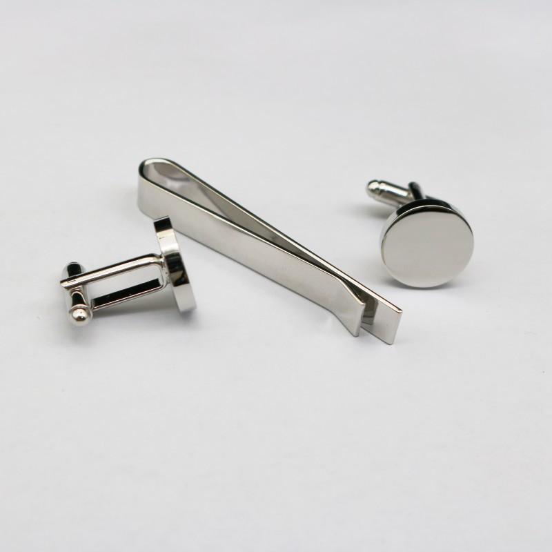 Manžetové knoflíčky Francouzská košile Pánské Logo Manžetové knoflíčky Klip na kravatu Pánský Obchodní Stříbrný Klip na kravatu Zlatý Móda