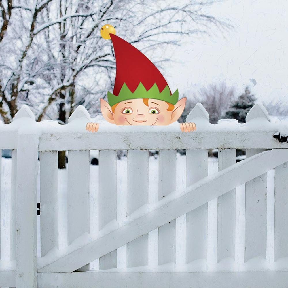 Christmas Fence Peeker Decoration Santa Snowman Dwarf Christmas Decoration Diy Chrisrmas Garden Yard Outdoor Art Sign Decoration