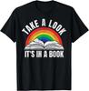 Vintage rétro arc-en-ciel jetez un coup d'œil c'est dans un livre lecture art Cadeau T-shirt Unisexe
