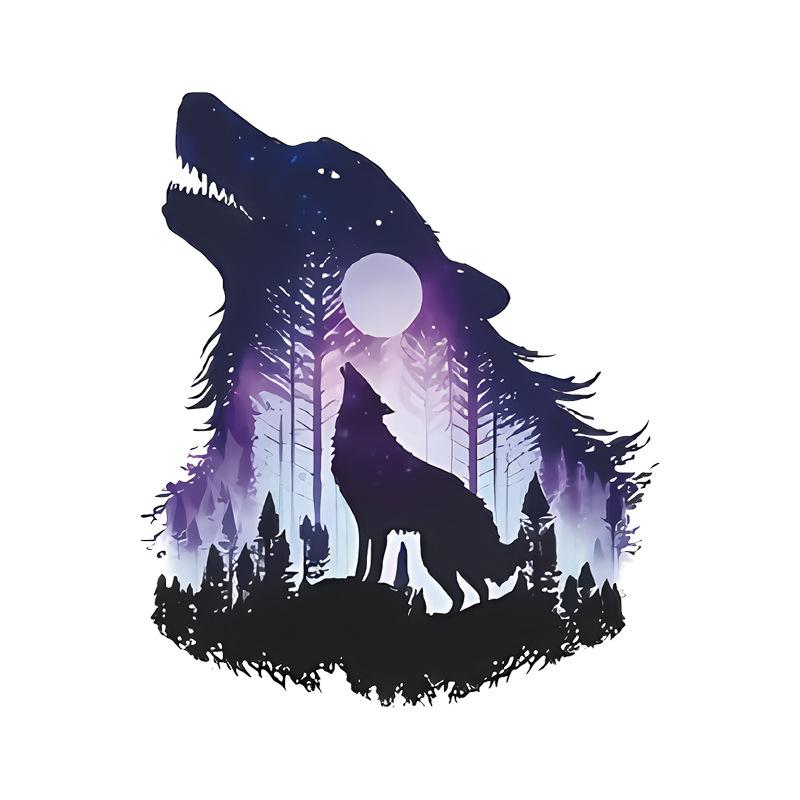 

Воющий волк Лес Наклейки на стену Самоклеящиеся Декор для крышки унитаза в ванной Современные наклейки с животными для домашнего интерьера 25x30CM разноцветный