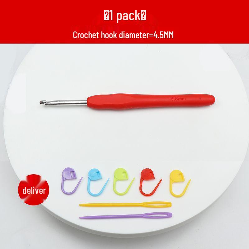 Crochet Hook Set with Soft Handle & Stainless Steel Needles for DIY Handmade Knitting