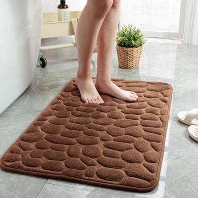 Korallensamt-Stein-bedruckte einfarbige Fußmatte, wasserabsorbierende Fußmatte für Badezimmer, Eingangsbereich, Balkon, Bodenmatte