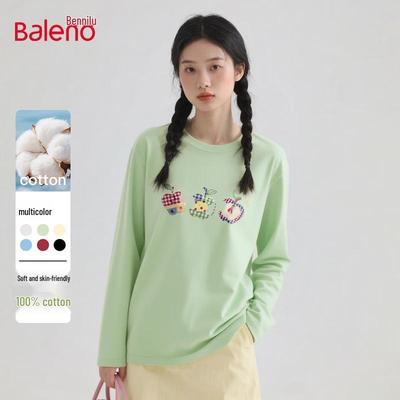 Baleno Women's Thickened Cotton Round Neck Long Sleeve T-Shirt