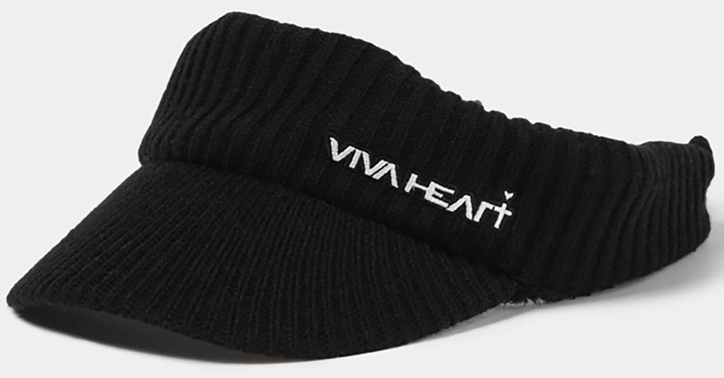 Viva Heart 01352060 Golf Hat, Knit Visor with Earmuffs, Women's, Black