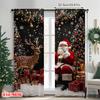 2pcs 2D flat printing Christmas Drapes Christmas 03 Fabric Without Electricity Spring Party & Holiday Decor for room decor