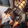 Steampunk Rocket Lamp Unique Night Light Flame Design Home Decor Gift Idea