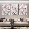 Flower Wall Art Canvas Painting Pink Floral Posters for Nordic Bathroom Living Room Home Wall Decor Pictures Farmhouse