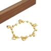 Elegant Gold Pendant Bracelets 4mm Width Multi Bead Cuban Chain Heart Charm Hand Chain  Women