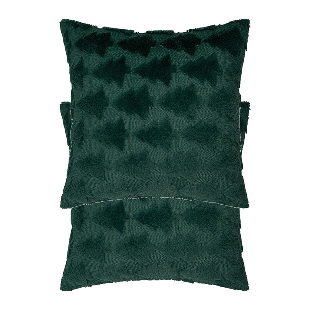 2pcs Xmas Tree Throw Pillow Covers Dark Green Decorative Soft Pillowcases for Couch Sofa Bed Kids Room 17.72x17.72in