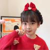 Cloth Chinese New Year Headwear Crown Hanfu Hair Sticks Simple Velvet Red Bow Hairpin  Baby