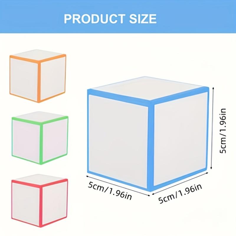 3Pcs Random-Color Blank Foam Dice Set, Reusable Erasable Dry-Erase Dice for Office & Teaching
