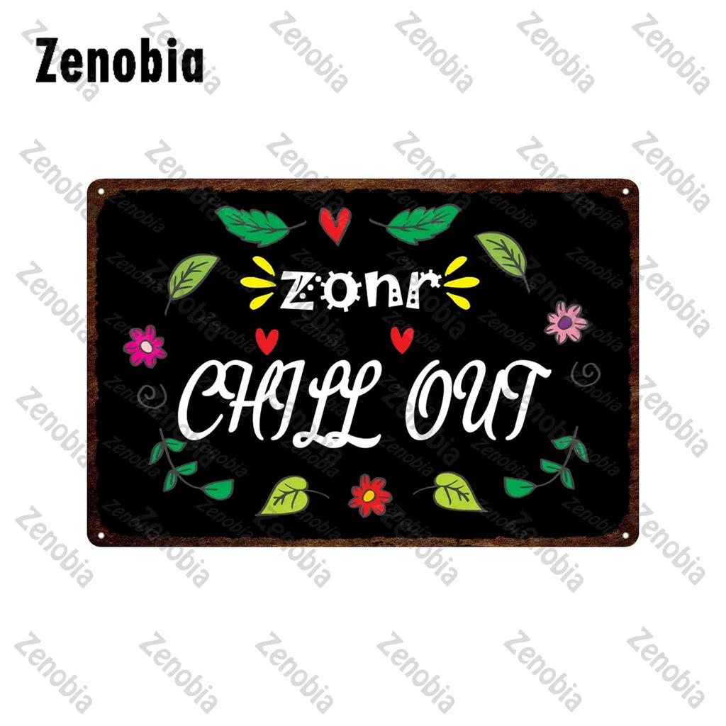 Fun Chill Out Zone Metal Signs Tin Signs Metal Posters Home Decoration Wall Stickers Chill Out Area Retro Tin Plate Wall Decor