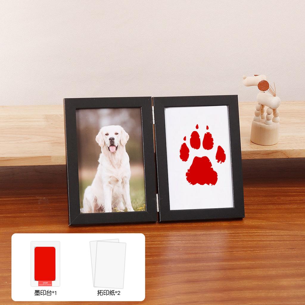 Pet Memorial Gifts for Pet, Dog Paw Print Frame Kit,Inkless Paw Print Kit,zWooden Pawprint Photo Frame,Gifts for Pet Lovers