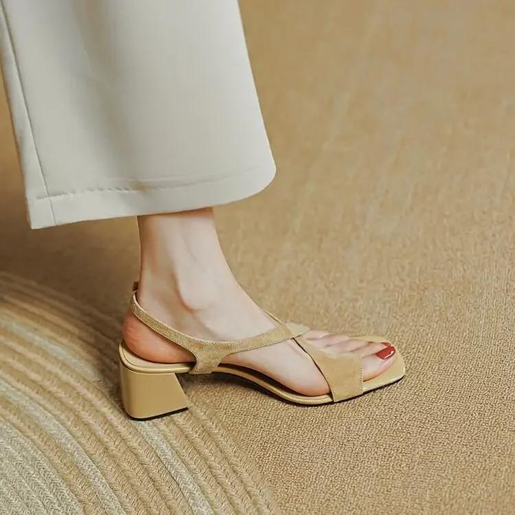 Модные босоножки женские летние туфли женские 2024 шлепанцы синие туфли на толстом — фото 6