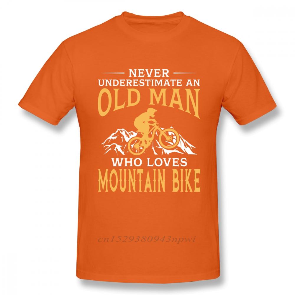 Never Underestimate An Old Man With A Mountain Bike T Shirt Boy Pure Cotton Short Sleeve MTB Tees Guys Punk Designer Streetwear