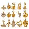 Yori 2Pcs Fashionable Retro Bohemian Style DIY Heart and Flower Pendant Accessories for Handmade Jewelry Making Design