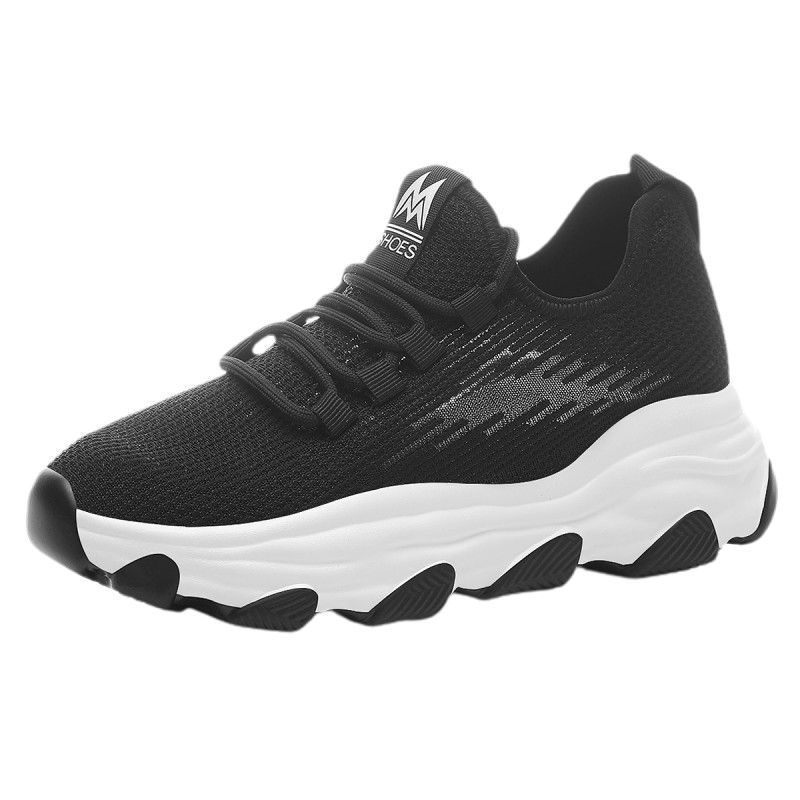 Summer New Casual Women's Shoes Platform Dad Shoes Versatile Sports Shoes Flying Woven Shoes Breathable Student Women's Shoes