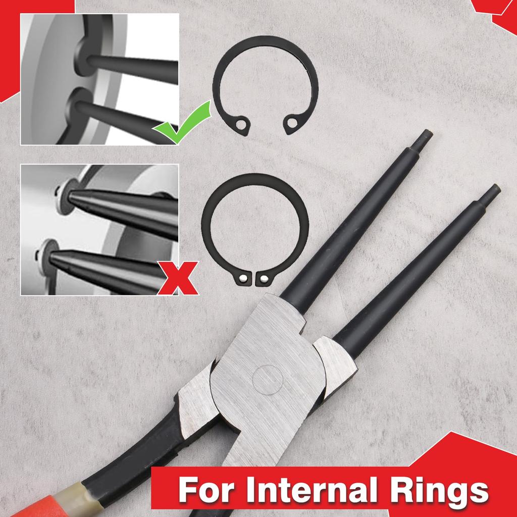 LEONTOOL Snap Ring Long 3mm Jaw Tip 325mm Total Straight for Dedicated Tool for Installing and Removing Snap Rings Pliers, Straight, Type, Diameter,