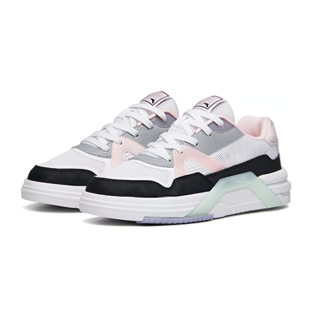 Anta Kids A-Style Thick Sole Low-Top Kids Skate Shoes Men sneaker White Pink 322228008-3