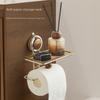 Bathroom Tissue Paper Rack, Multi-functional Wall-mounted Storage Rack, Non-drilling Suction Cup, Toilet Roll Paper Rack, Washroom Storage Rack