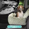 Pet Car Seat for Cats and Dogs Fluffy Pet Bed with Safety Checkerboard Extra Adjustable Height Pet Seat for Small To Medium Pets - 2-in-1 Belt,